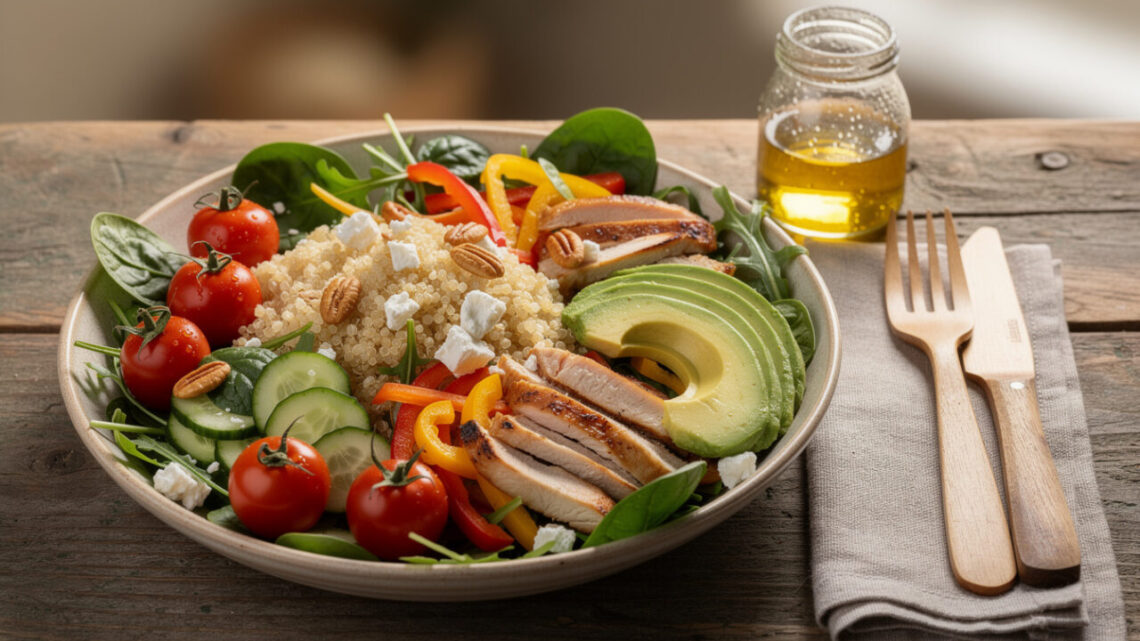 Préparer une salade gourmande et équilibrée pour le déjeuner
