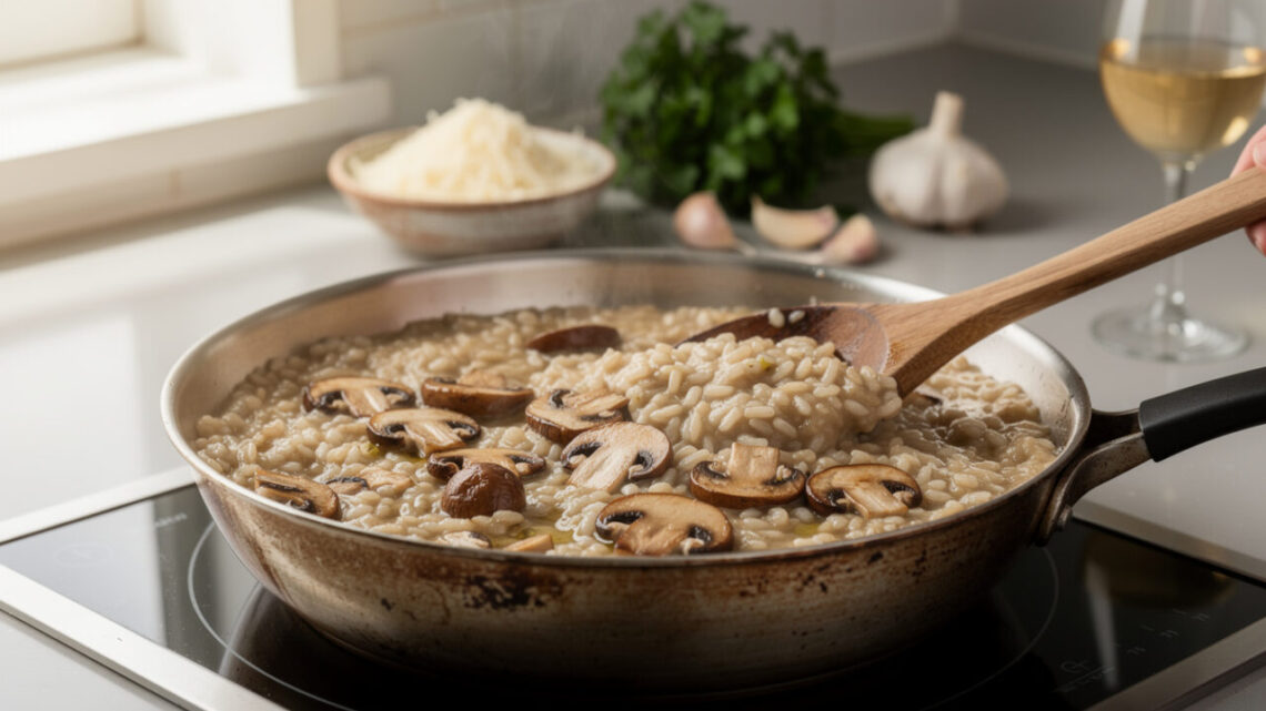Cuisiner un risotto crémeux aux champignons sans rater la cuisson